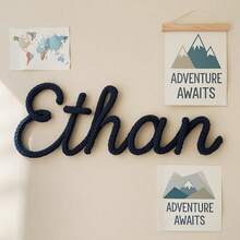 Placa de nombre personalizada de alambre: Placa de nombre personalizada, decoración de nombre de habitación, texto personalizado, regalo, texto de alambre, decoración de habitación, regalo de Navidad, regalo del Día de la Madre - Multicolor - Ver 4
