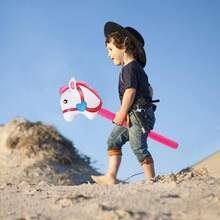 Palo inflable con forma de caballo, accesorio de actividad infantil con caballo inflable en forma de animal, palo inflable en forma de mini caballo rosa, para fiestas y eventos - Multicolor - Ver 1