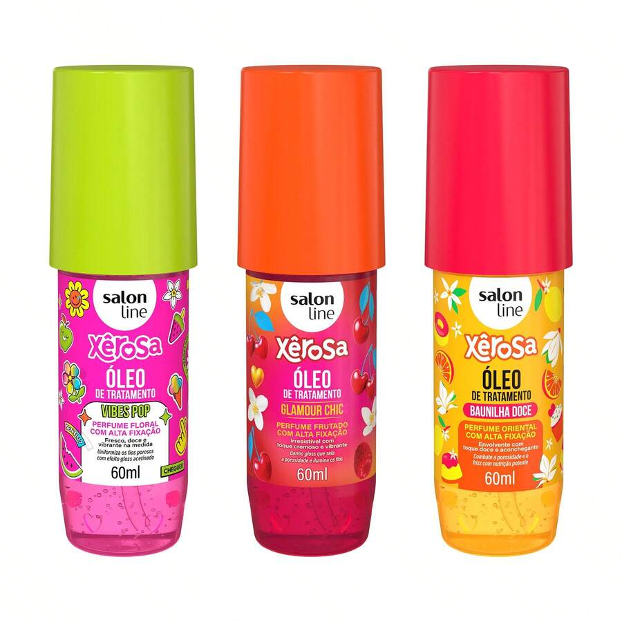 Salon Line Kit With 3 Xêrosa Treatment Oils: Sweet Vanilla, Glamour Chic, And Pop Vibes. - 彩色 - 查看 1
