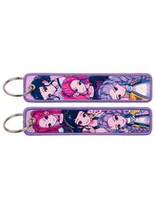 6件套卡通人物、韩流明星、钥匙扣、织唛、包包挂饰、布艺钥匙扣，圣诞节、情人节、复活节派对礼品、收藏玩具