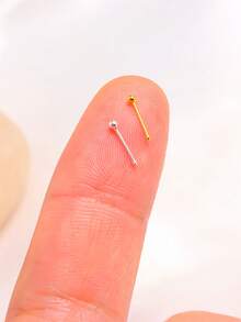 2pcs 925 Sterling Silver Gold Plated Nose Studs, 1.5mm Mini Nose Bone Studs, Small Ball Nose Bone Studs, 24 Gauge (0.5mm) Nose Studs - 1.5mm - View 4
