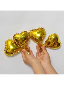 50pcs 5-Inch Red Heart Shaped Foil Balloons For Valentine's Day, Birthday, Wedding, Anniversary, Party Decoration - Multicolor - View 6