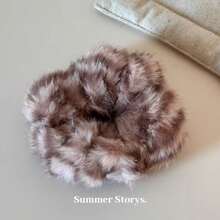 秋冬季毛绒发圈，柔软发绳，高弹力发饰，优雅女士发圈，马尾辫发圈头饰 - 彩色 - 查看 16