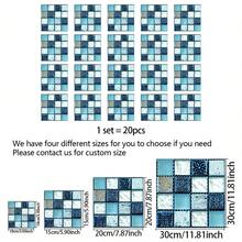 20pcs Mosaic Tile Stickers, Thick PVC Wall Decals, Waterproof And Oil-Proof, Suitable For Bathroom, Kitchen Backsplash