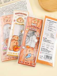 1, 2, 3, 4 Sets Of Cute Capybara Rulers, Student Set Square, Ruler And Protractor Four-Piece Rulers