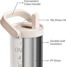 Pink Bow Stainless Steel Straw Lid Tumbler 30oz With Carry Handle For Women Girls, Insulated Travel Coffee Cup, Gift For Sports Outdoor Workout Christmas Birthday - Book Lover - 查看 2
