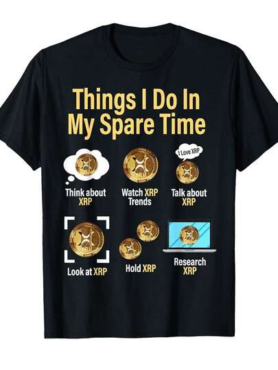 Camiseta Retro para Hombre con Ctomonedas XRP - Divertido Gráfico de Simulador de Negociación de Bitcoin y XRP Cosas que Hago en Mi Tiempo Libre, Camiseta Casual de Manga Corta de Corte Holgado para Entusiastas de la Ctomoneda, Ropa para Fans de ple, Ropa de Ctomonedas, Atuendo Diario, Diseño Vintage, Impresión Duradera, Tejido Suave, Camiseta de Ctomonedas, Xrp, Camiseta Gráfica para Hombre, Camiseta Gráfica para Hombre, Camiseta Gráfica para Hombre, Camiseta Gráfica Vintage 100% Algodón