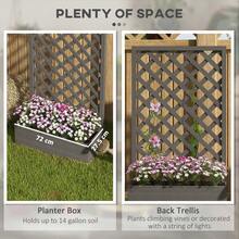 Raised Garden Bed With Trellis Planter Box Outdoor - 黑色 - 查看 9