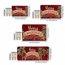 1pc Traditional Floral Doormat - Soft, Absorbent, Non-Slip PVC Welcome With Merry Design, Washable, Indoor/Outdoor Use, Decorations - 彩色 - 查看 4