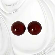 Round Resin Earring, Versatile Accessory. - 酒紅色 - 查看 3