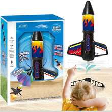 Lanzador de cohetes, 200 pies de altitud de vuelo, kits de cohetes modelo con juego de lanzamiento, cohete volador ultra alto, juguete de cohete, juguetes para niños al aire última intervensión - Negro - Ver 9