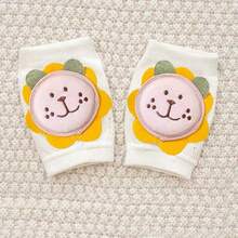 1 对婴儿爬行护膝，刺绣设计，防滑透气网眼面料，适合 0-3 岁儿童爬行、行走、户外/室内活动和防滑保护