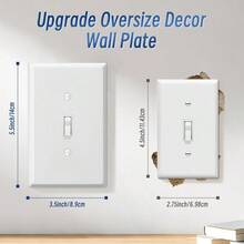 Oversized Light Switch Cover Plate 40Pack Jumbo Light Switch Covers Extra Large Single Toggle Light Switch Cover OverSize 1Gang 5.5 X 3.5 Gloss Finish Light Receptacle Outlets Impact Resistant For Large Wall Openings And Modern Interior Design Applications - White - View 3