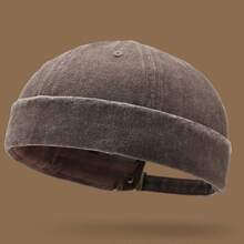 Berretto basco stile marinaio casual di moda in colore tinta unita, lavato in denim, unisex, antivento, adatto per autunno e inverno