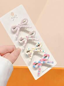 8件套可爱蝴蝶结发夹组合，格子波点刘海夹，时尚发卡 - 适合女孩和女士，适合日常外出、约会和各种场合，灵活搭配打造百变造型，发夹，发卡，发饰，头饰 - 彩色 - 查看 2