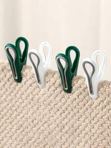 20 Pcs Multi-Purpose Clips For Hangers, White Clothes Hanger Clips, Standard Plastic Hanger - Multicolor - View 5
