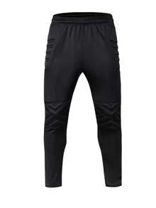 Pantalones de portero de fútbol para hombres Goaliegear - Transpirables, elásticos y protectores, adecuados para entrenamientos y partidos - Negro - Ver 2