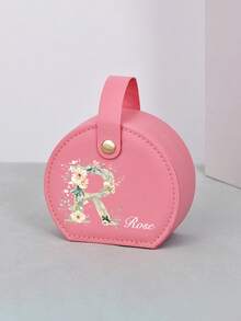 1pc Custom Jewelry Bag, Personalized Travel Jewelry Box, Custom Name And Birth Flower Jewelry Box Small Square Earrings Organizer With Handle Bridesmaid Wedding Gift Box For Sisters And Friends, Birthday, Wedding, Mother's Day, Valentine's Day, Party, Custom Small Gifts,Multi-Functional, Ornamental,Reusable,Exquisite,Stylish,High-Qu,Elegant Living,Artful Living - Multicolor - View 12