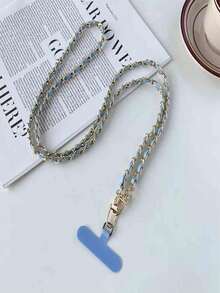 优质长款金属链项链挂绳，不褪色编织PU皮革手机挂绳，时尚肩背/斜挎手机壳挂绳 - 彩色 - 查看 15