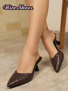 Giày cao gót hở mũi, giày cao gót hở mũi, thiết kế gợi cảm và thanh lịch, phù hợp cho những dịp đặc biệt - màu nâu - Xem 9