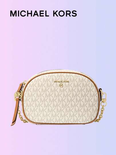 Michael Kors حقيبة كروس بودي صغيرة مزينة بكاميرا من Jet Set Charm، حقيبة كتف كاجوال للحفلات اليومية