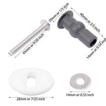 Tornillos para bisagras de asiento de inodoro, tornillos de tuercas superiores de goma expandibles, fijaciones universales para asiento de inodoro, kit de fijacin de agujeros ciegos para asiento de inodoro paquete de 4 - negro - - Ver 5