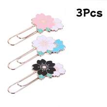 1/2/3pcs Cherry Blossom Shaped Paper Clips, Cherry Blossom Metal Bookmarks, Pink & Blue Petal Paper Clips Suitable For Books/Notebooks, Metal Petal Paper Clips - Multicolor - View 15