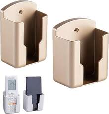 Soporte para Control Remoto, 2 Pcs Organizador de Controles Pared, Soportes para Control Remoto Autoadhesivos, Universal Caja de Almacenamiento para Controlador de Aire Acondicionado (Dorado) - dorado - Ver 9