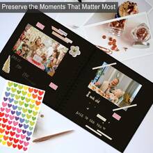 7/8/10 DIY剪贴簿相册套装 - 硬面牛皮纸相册，含2张贴纸，空白记忆剪贴簿，适用于DIY工艺品、婚礼、周年纪念，40页（20张）