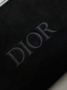 Christian Dior ​​Plush Black Velvet Cosmetic Pouch​​,Premium Shell-Shaped Bag​ - Black - View 3