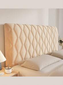 1 Velvet Thickened Headboard Cover For Full Queen California King Bed, Quilted Headboard Cover Soft Dust Protective Cover For Bedroom Decoration, Washable, Long Protective Cover With Cushion, Fits King Size Bed, Elastic Filling, Elegant Double Bed, Single Bed, Suitable For Wooden Bed, Couples.