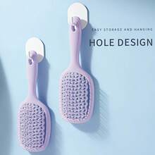 Unisex Square Hollow Hair Brush, Wide-Tooth Comb, Easy Lint Removal And Scalp Massage, Ventilated Lint Removal Wet Hair Brush, Elastic Comb Suitable For All Hair Types Wet And Dry Hair - Multicolor - View 9