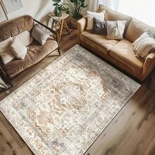 1 buc. Covor decorativ elegant de înaltă calitate, cu model geometric, de culoare deschisă, potrivit pentru decorarea interioară, covor pentru dormitor, covor pentru ușă, covor pentru bucătărie, covor pentru baie, covor pentru cameră de jocuri, covor pentru studiu, rezistent la murdărie, durabil și rezistent la praf, ușor de curățat și spălat, efect antiderapant moderat, se recomandă clienților să achiziționeze separat tampoane antiderapante.