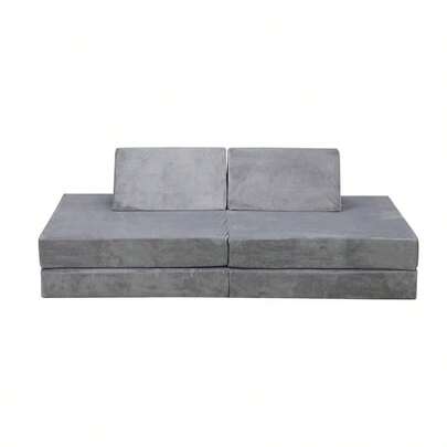 Floor Couch 6Pcs Kids Sofa Set Play Couch Modular Lounge Chair Grey