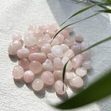 100克天然高品质玫瑰石英碎石，原石抛光鹅卵石，家居装饰，花园装饰，鱼缸装饰，盆栽装饰，许愿瓶，天然石材 - 粉色 - 查看 11