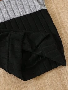 男童拼接撞色罗纹磨毛高领卫衣套装 - 彩色 - 查看 5