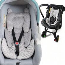 3in1 Baby CarSeat Head Support For Infant, Reversible Soft Infant Car Seat Insert Newborn Boy Girl, Breathable Head Body Support Pillow Cushion,Stroller,Swing,Bouncer,Baby Registry,Grey