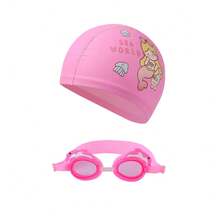 3-12 Years Old Kids Swimming Goggles Set, Includes Swimming Cap, Anti-Fog Anti-Leak Wide Frame Goggles, Professional Training Equipment Suitable For Pool, Beach, Water Park, Holiday Gift