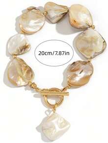 1 pieza Pulsera única con tema oceánico y colgante de perla distintivo - Colores vibrantes, tamaño ajustable, adecuado para uso diario y de fiesta de mujeres - Multicolor - Ver 3