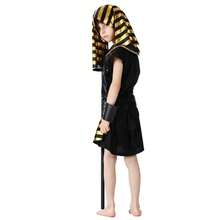 Children's Egyptian Pharaoh COS Costume Halloween Pyramid Theme Dress Up Gold Headdress Costume Children's Festival Performance Costume