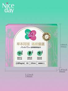 Niceday 24 peças/3 caixas, 245mm de uso diário, Absorventes Higiênicos à Base de Ervas, Almofadas de Artemísia, Absorventes Ultrafinos para Período, Absorventes Menstruais Super Macios, Contendo Artemísia, Junça, Angélica, Três Ingredientes Herbais, Adequado para Dor Menstrual, Camada Superficial Orgânica, Não Irritante, Respirável e Seco, Alta Absorção, Sem Vazamento