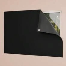 PVC Blackout Panel Curtain, Blocks 100% Of Light, For Living Room, Bedroom, Kitchen, Various Colors - Negro - Ver 6