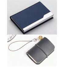 名片夹大容量 PU 收纳盒，适用于办公室、展会学校用品、返校季的便携式收纳盒 - 皮質商務名片夾 - 查看 27