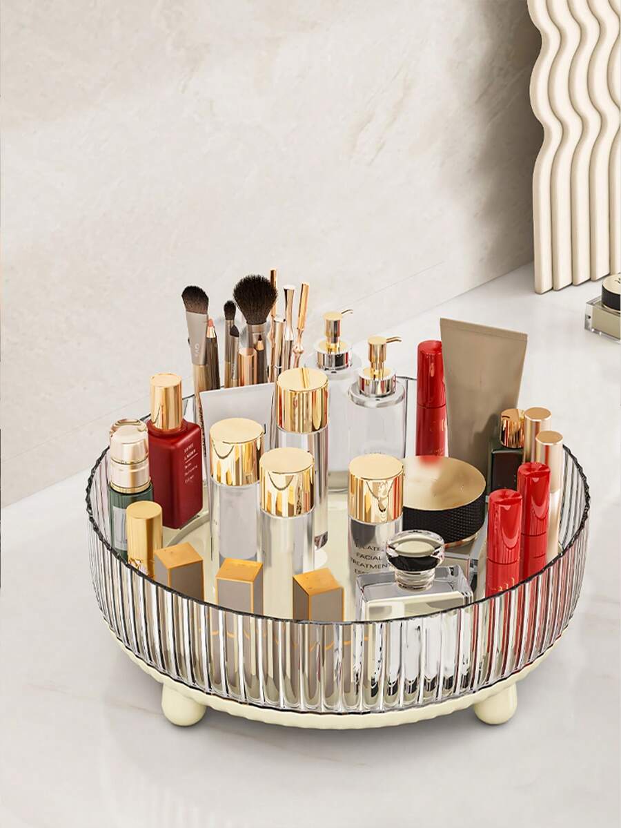This 360-Degree Rotating Cosmetic Storage Box, Perfume And Skincare Product Storage Box, And Kitchen Spice Rack Are Suitable For Use On Dressing Tables, Bathroom Countertops, And Kitchen Countertops. - Multicolor - View 1