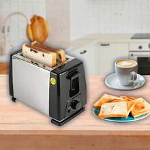 Tostadora Eléctrica De Pan 2 Rebanadas 6 Niveles Temperatura - Negro - Ver 4
