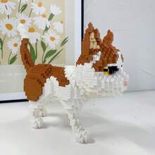 Country-Style Pet Cat Model, Orange Tabby Cat, White And Brown Tabby Cat, Micro-Particle Building Block DIY Assembly, Creative 3D Desktop Ornament, Educational Toy, 1300+ Pieces. - Animal Building Blocks - View 7