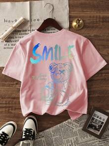 Zrgoth 男士休闲百搭简约印花元素短袖T恤 - 粉色 - 查看 5