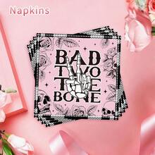 96 Pcs Bad Two The Bone Party Tableware Sets Rock And Roll 2nd Birthday Paper Plates Napkins Forks Bad 2 The Bone Party Decorations For Girls 2 Year Old Birthday Party Favors For 24 Guests - BadTwotheBone - Xem 4