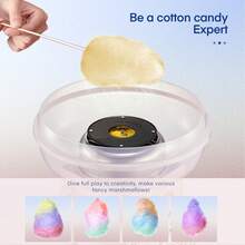 Cotton Candy Machine, Countertop Cotton Candy Maker Homemade Candy Sweets For Birthday Parties, Includes A Scoop And 10 Candy Cones, Gifts(Pink) - US A Type Plug(110-127V) - View 2