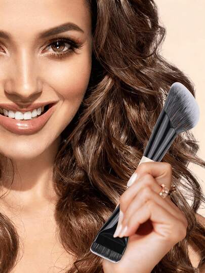 Dual-Ended Makeup Brush , Soft Foundation, Contour, Powder & Concealer Brush , Portable And Versatile Beauty Tool For Daily Makeup, Travel, And Professional Use , Ideal For Women, Girls, And Makeup Lovers , Great Gift For Birthdays, Christmas, Mother's Day, And Holidays